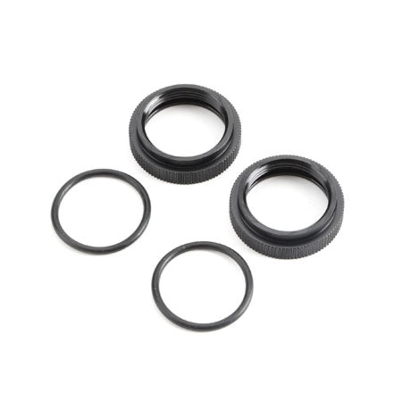 TLR Shock Adjuster Nut w/O-ring AL Blk(2):5B5TMINI TLR253000