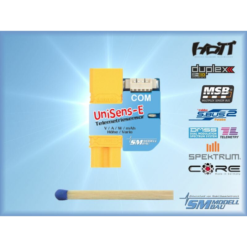 SM MODELL BAU UniSens-E RC Telemetry Sensor 55 A / XT30 Version SM3107