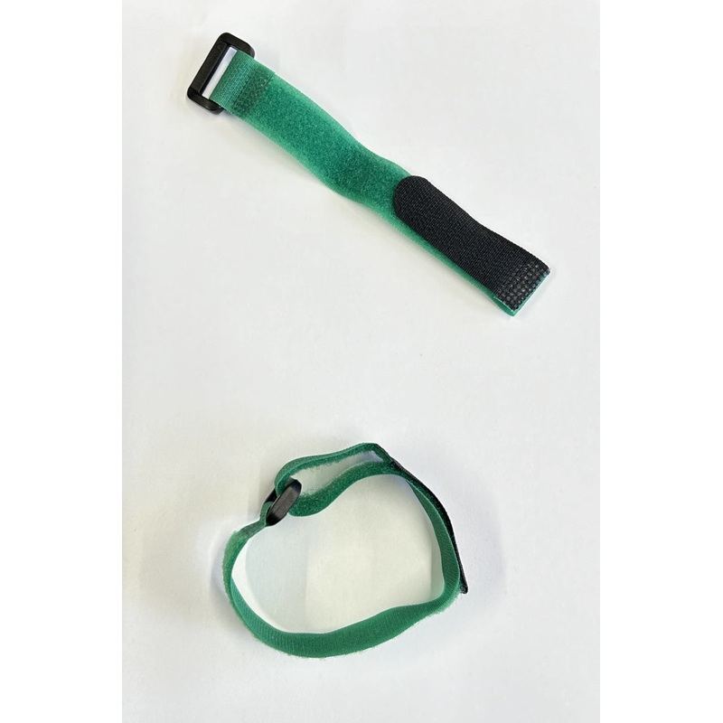 Velcro Battery Strap 300mm with Ring in Green