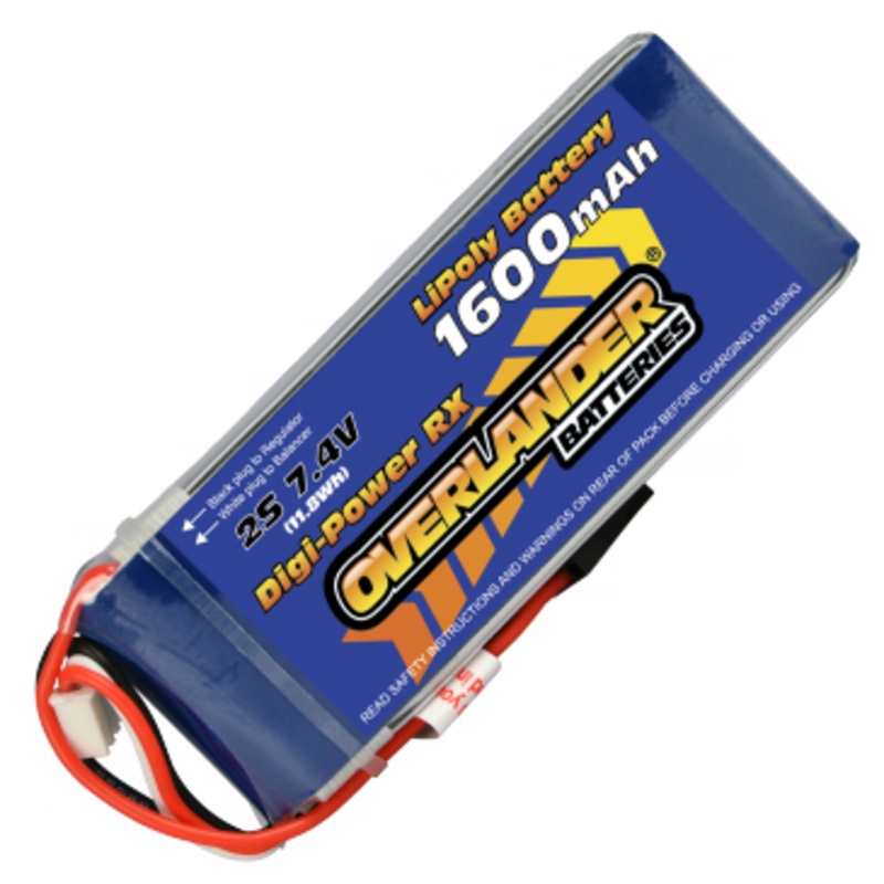 Overlander Digi-Power 1600mAh 2S 7.4v LiPo Battery Receiver Pack – 1569