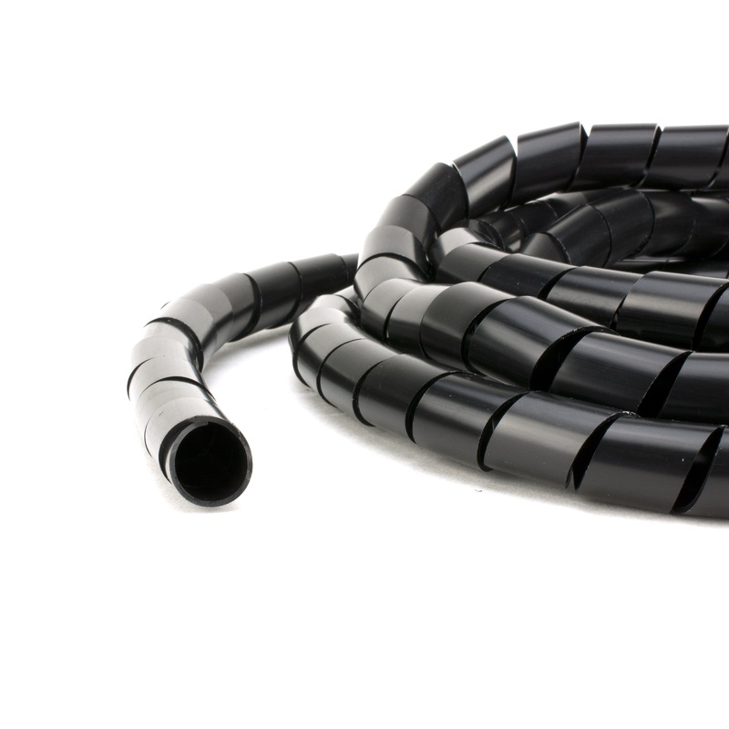 3mm Black Spiral Wrap 1.5mm – 10mm ideal for Wiring, Air or Fuel Tube 2m Length