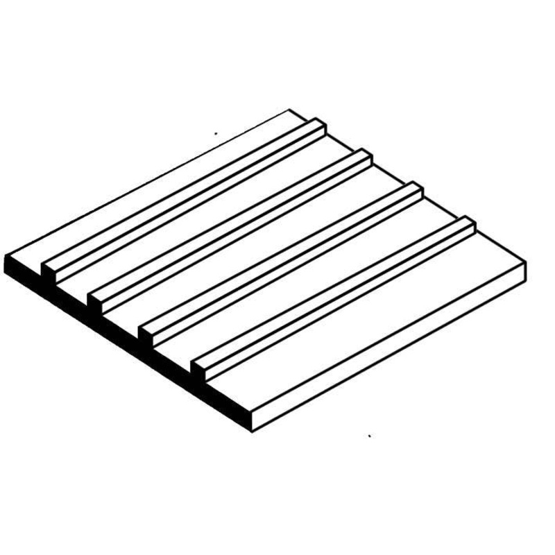 Evergreen Metal Roofing Styrene Sheet 3/8 Spacing (1 Pack) 4523