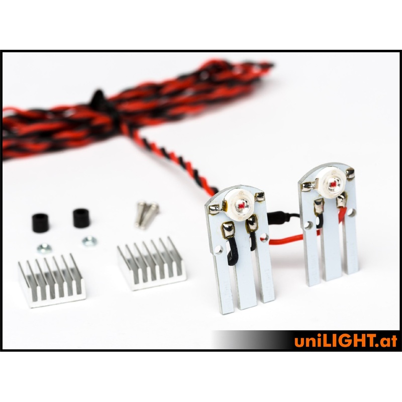 UniLight 2x4W Flat Light Double in Red