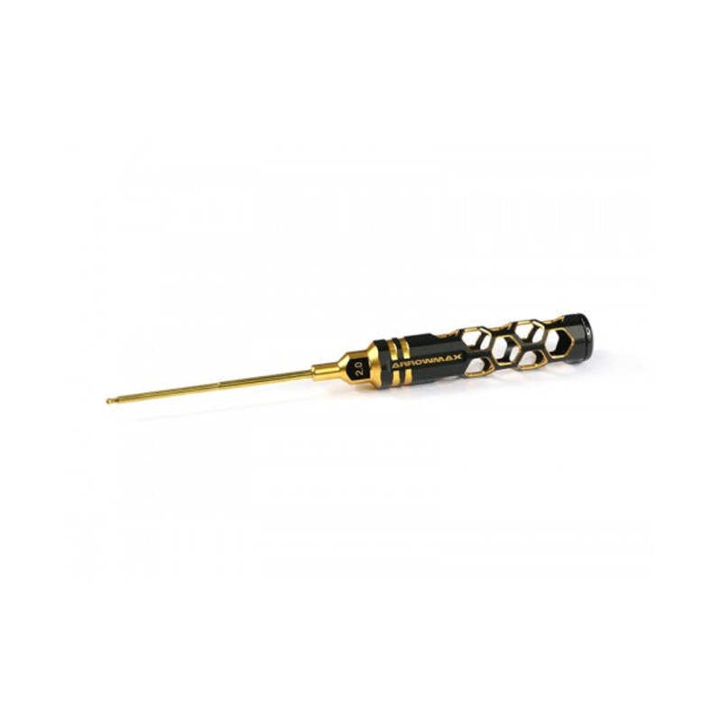Arrowmax Ball Driver Hex Wrench 2.0 x 120mm Blk Golden AM420120BG