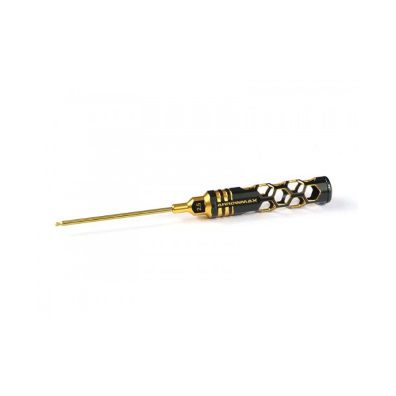 Arrowmax Ball Driver Hex Wrench 2.5 x 120mm Blk Golden AM420125BG
