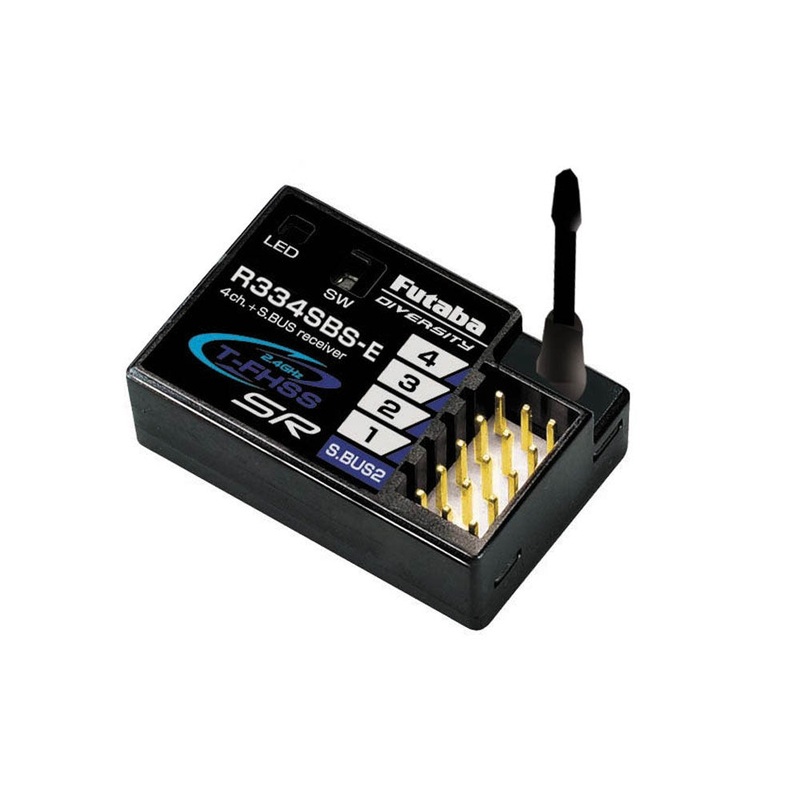 Futaba R334SBS-E 4-Channel T-FHSS SR Receiver – HV, 2.4GHz (P-R334SBS-E)