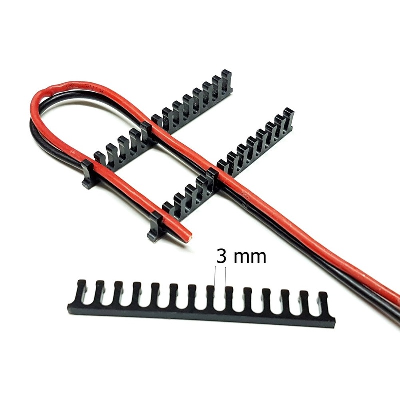 Cable Holder Flat 2-3 Cable 3mm Black Click Holder from STV-Tech 012-21
