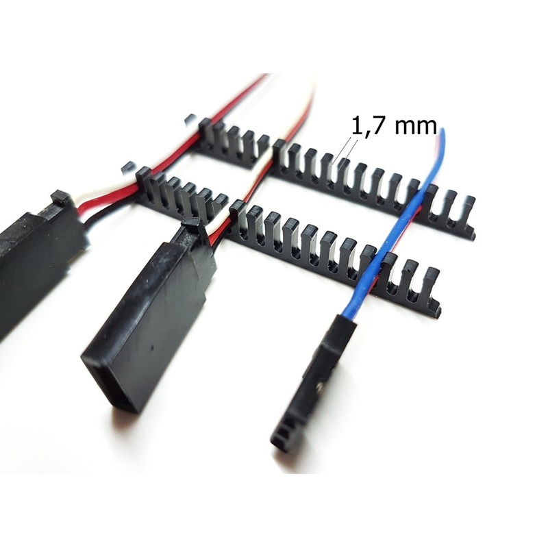 Cable Holder Servo Cable Flat 1.7mm Black Click Holder from STV-Tech 012-19