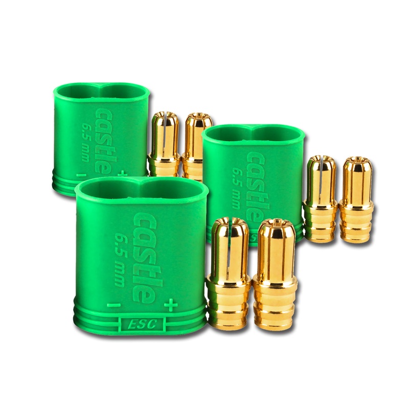 Castle Creations Castle Polarized Bullet Conn Male 6.5mm Pk3 CC6800