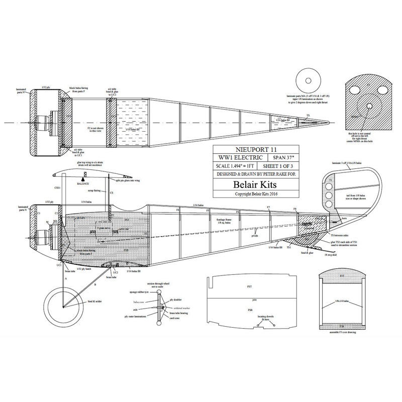 Belair Nieuport 11 37electric scale kit BA016