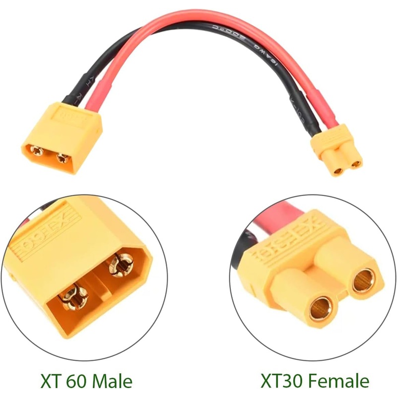 Xicoy XT60 Male to XT30 Female Adapter for Electron Xicoy etc